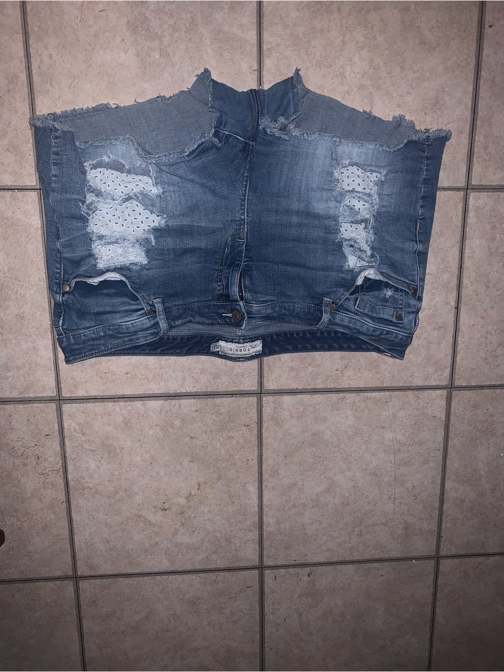 torrid Distressed Light Blue Denim Jean Shorts